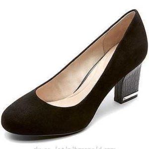 Rockport Suede Reptile Embossed‎ Leather Heel Cushioned Comfy Dress Pumps 10
